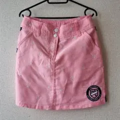 0220【FILA GOLF】フィラゴルフ スカート ピンク刺繍王冠 クラブ柄