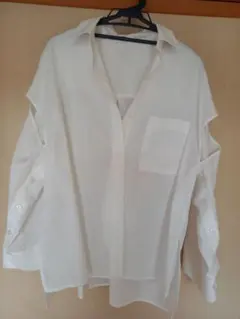 MOUSSYホワイトオーバーサイズシャツ