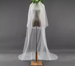 【ぴ 様専用】ウエディング ロングベール 3m オフホワイト グローブ 付き