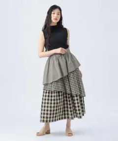 新品未使用　BEAMS HEART ギンガムチェック カラーメロー スカート