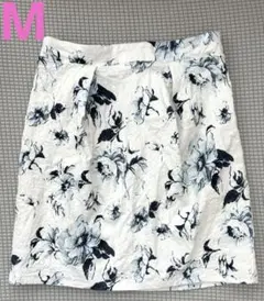 アラマンダ　花柄　膝丈　タイトスカート　M バッグゴム　allamanda