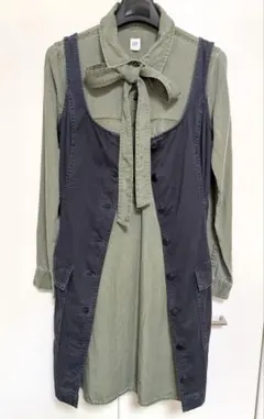 GAP　ギャップ　ロングベスト デニム　ブラック