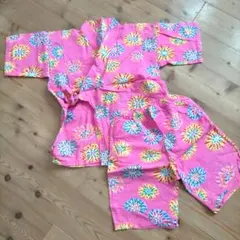 花火模様 ピンク浴衣 120cm