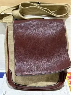 土屋鞄　ツチヤカバン　旧ロゴ　キャンバス×レザー ショルダーバッグのサムネイル