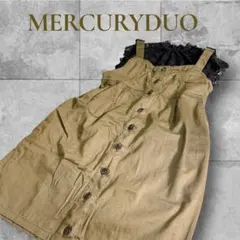 【MERCURYDUO 】ミニサロペット　ジャンパースカート　カーキのサムネイル