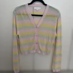 ZARA キッズ マルチカラー ボーダー カーディガン 12-13y156cm