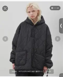 AIVER キルティングワイドアノラックパーカー