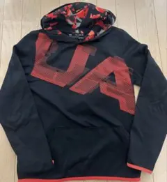 アンダーアーマー　パーカー 黒/赤　YXL