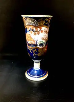 九谷焼 赤絵 金彩 春 秋 花 文様 ゴブレット - メルカリ