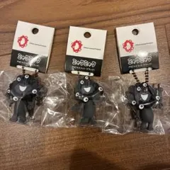 黒ミャクミャクPVCキーホルダー ブラック ABC3個セット