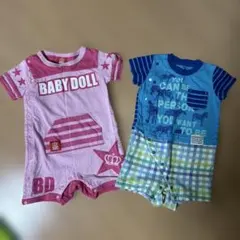 BABY DOLL ロンパース 70 ピンクとブランシェスのロンパースセット