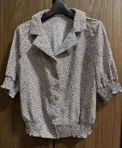 【美品】OLIVE des OLIVE 小花柄ブラウス 五分袖 総柄 M