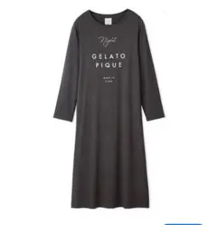 gelato pique グレー ロングスリーブドレス gelato pique - 新品未使用 ジェラートピケ ロゴドレス&リブレギンス