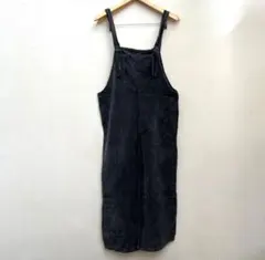 ZARA WOMAN コーデュロイ　 ダークグレー デニム サロペットのサムネイル