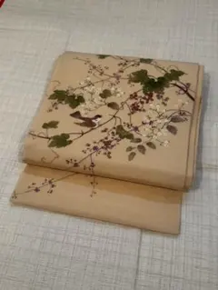 m758 夏帯　手描き　七宝　葉　正絹　名古屋帯 m758 夏帯 手描き 七宝 葉 正絹 名古屋帯 - メルカリ