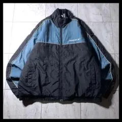 90s〜 Reebok 中綿 キルティング ナイロンジャケット ツートーン 黒青