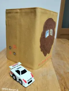 となりのトトロ ④　A6手帳カバー 　黄土色 コットン✕刺繍　軽量