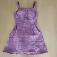 赤 チェック ワンピース スイムウェア　水着 体型カバー　 Lサイズ