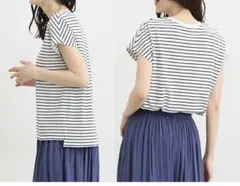 Honeys UV フレンチスリーブ カットソー ボーダー M