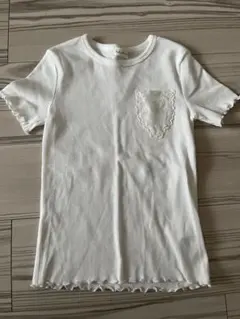 【美品130】KPニットプランナーミミちゃんTシャツレースポケット