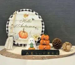 ナチュラルキッチン　ハロウィン　かぼちゃ　おばけさん　木製プレート