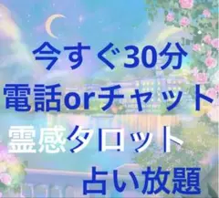⭐️電話占いorチャット30分 ♡霊感タロット　占い放題❣️