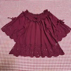美品　axesfemmeアクシーズ フリルリボン　プルオーバー　ボルドーのサムネイル