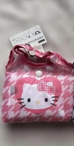 ハローキティ エコバッグ ピンク 千鳥格子のサムネイル
