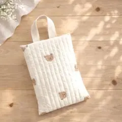 シューズバッグ 上履き袋 チャック付き 幼稚園 入園 キルティング ヌビ⭐️ くま