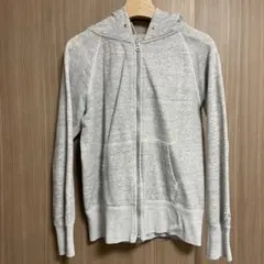 【値下げ】オーシバル　グレー フード付き ジップアップパーカー　Sサイズ