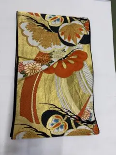 金色 花柄 袋帯 送料無料