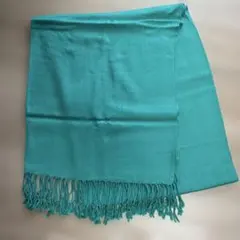 最終セール シルク パシュミナタッチ ターコイズ ストール