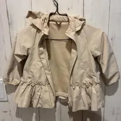 プティマイン　ベージュ フリル付きジャケット 100cm