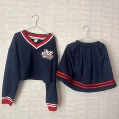 SHEIN ネイビー クロップドセット 10Yのサムネイル