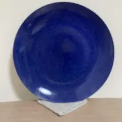 濃紺 陶器製 平皿　骨董