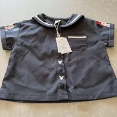 【新品】Litte ミッキー　ディズニー　セーラー襟Tシャツ　80 春　リトシー