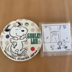 スヌーピー 缶バッジ 2個