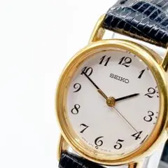 SEIKO レディース腕時計 クォーツ 黒革 ゴールド 295のサムネイル
