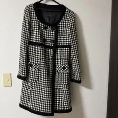 Joias 千鳥格子柄ノーカラーコート