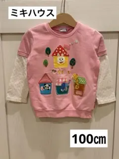 MIKI HOUSE 半袖トレーナー 100cm 動物　刺繍　ピンク　うさこ