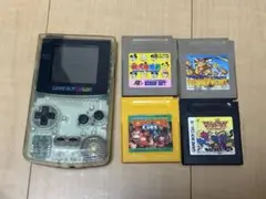 現状品　ゲームボーイカラー クリア 本体　ソフト4本セット