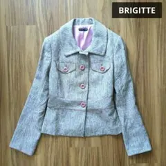 【BRIGITTE】襟付きジャケット　ピンクグレーのサムネイル