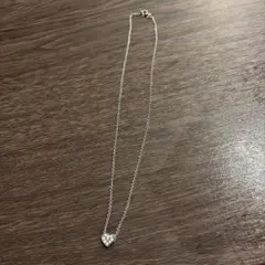 【FolliFollieフォリフォリ】ハート型ストーン付きシルバーネックレス