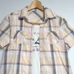 【COLZA ・コルザ】シャツ 半袖 チェック タンクトップ セット Lのサムネイル