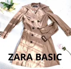 【美品】 ZARA BASIC ベージュ トレンチコート ウエストベルト付き