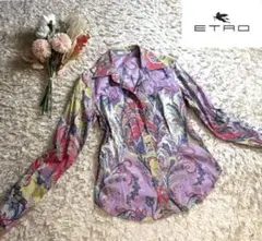 エトロ｜美品✨裏地シルク100%｜花柄 ボタニカル柄テーラード 