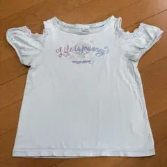 mezzo piano junior シェル柄　オフショルダー Tシャツ S