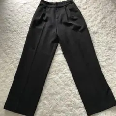 黒 ワイドパンツ ゴム入りウエスト