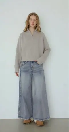 Low Rise Wide Denim Pants アリシアスタンのサムネイル