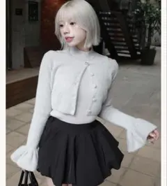 ダーリッチ アンサンブルシャギーニットトップス